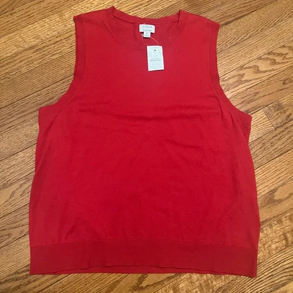 J.Crew Classic Cotton Sweater Shell Vest in Red XL - Picture 1 of 6